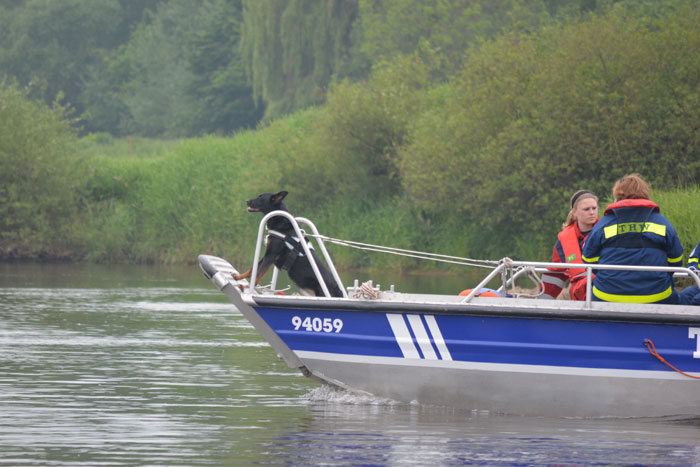 gemeinsames Training mit dem THW auf der Weser